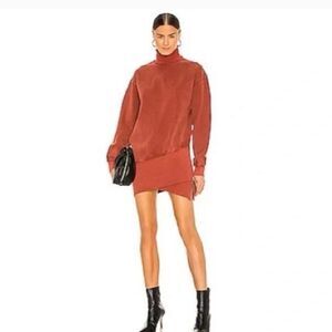 YOUNG FABULOUS AND BROKE Turtleneck Asymmetrical Sweater Side Zipper NWT Size S